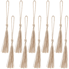 SUNNYCLUE 100Pcs Polyester Tassel Big Pendant Decorations, PapayaWhip, 80~90x6~7mm