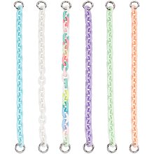 ARRICRAFT 6 Colors Acrylic Bag Chain Strap, 11.42 inch Resin Handbag Handle Mixed Color Acrylic Cable Chain Purse Strap Replacement Bag Chain Extender Handbag Decoration Chain DIY Accessories