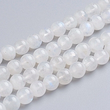 Honeyhandy Natural Moonstone Beads Strands, Grade AA, Round, White, 6mm, Hole: 1mm, about 62pcs/strand, 15.5 inch