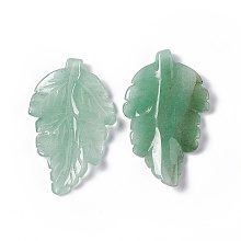 Honeyhandy Natural Green Aventurine Pendants, Leaf Charms, 41.5x25~26x5mm, Hole: 0.8mm