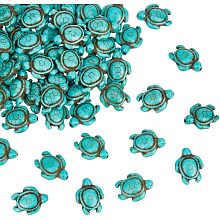 NBEADS 4 Strands About 112 Pcs Turquoise Beads, Turquoise Turtle Charms Synthetic Turquoise Beads Howlite Turtle Gemstone Beads Sea Animal Beads for Jewelry Making DIY Bracelet Necklace