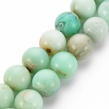 Honeyhandy Natural Chrysoprase Beads Strands, Round, 10mm, Hole: 1mm, about 18~20pcs/strand, 7.4 inch