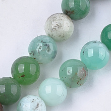 Honeyhandy Natural Chrysoprase Beads Strands, Round, 12mm, Hole: 1mm, about 15~16pcs/strand, 7.4 inch