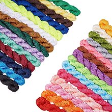 PandaHall Elite 28 Color 1mm Chinese Knotting Cord Braided Nylon Beading Cord Nylon Kumihimo Macrame Thread String, for Beading Jewelry Making, 700 Yards Totally