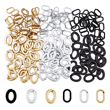 SUPERFINDINGS 240Pcs 6 Style Opaque Spray Painted Acrylic Linking Rings Quick Link Connectors Oval Open Linking Chain Rings Acrylic Cable Chains for Jewelry Making Curb Chains Phone Decor DIY Craft