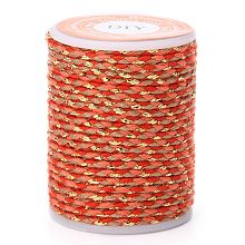 Honeyhandy 4-Ply Cotton Cord, Handmade Macrame Cotton Rope, for String Wall Hangings Plant Hanger, DIY Craft String Knitting, Orange, 1.5mm, about 4.3 yards(4m)/roll