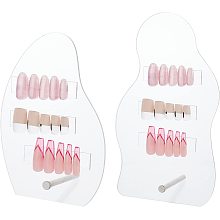 PandaHall Elite 2 Sets Nail Art Display Board, 40pcs False Nail Tips Sample Display Acrylic Nail Practice Board Fingernail Display Polish Stands Showing Holder for Nail Art Design Display Manicure Tool