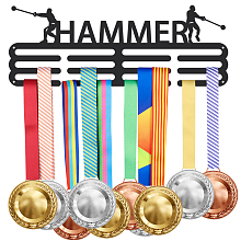 SUPERDANT Hammer Medal Hanger Male Hammer Medal Holder with 12 Lines Sturdy Steel Award Display Holders Wall Mounted Medal Display Racks for Ribbon Lanyard