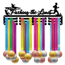 CREATCABIN Pushing the Limit Medal Holder Running Sport Medals Display Wall Mount Hanger Decor Stainless Steel Hanging Award for Home Badge Storage Running Soccer Marathon Over 60 Medals 15.7 x 6 Inch