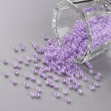 Honeyhandy 12/0 Grade A Round Glass Seed Beads, Ceylon, Medium Purple, 2x1.5mm, Hole: 0.7mm, about 48500pcs/pound