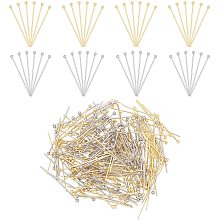 DICOSMETIC 200Pcs 2 Size 30mm/30.5mm Ball Head Pins Golden and Stainless Steel Color Straight Quilting Pins Long Pins with Round Tip for Necklace Bracelet Earring Jewelry Making