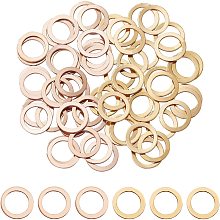 UNICRAFTALE 60pcs 2 Colors 304 Stainless Steel Connecting Ring Two-Tone Metal Linking Rings Connectors with Color of Golden Rose Gold Vacuum Plating Metal Ring Buckle Suitable for DIY Jewelry Making