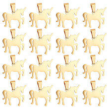 UNICRAFTALE 20Pcs Golden Unicorn Charms Pendants Golden Stamping Blank Tag 304 Stainless Steel Unicorn Blank Tags Metal Charms 3x5mm Hole Jewelry Pendants Bracklets Charms for Jewellery DIY