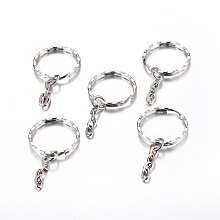 Honeyhandy Iron Split Key Rings, Keychain Clasp Findings, Platinum, 21mm