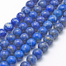 Arricraft Natural Lapis Lazuli Beads Strands, Round, 8mm, Hole: 1mm, about 49pcs/strand, 15.7 inches(40cm)