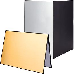 OLYCRAFT 2Pcs Light Reflector Photography Cardboards 11.4x16.5 Inch Rectangle Folding Reflective Cardboard Foldable Light Diffuser Board for Product Photography Lighting- Gold & Silver