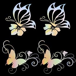 GORGECRAFT 4 Sheet Butterfly Car Decal Set Butterflies Kissing Hibiscus Reflective Decals Vinyl Waterproof Sticker Women Car Stickers for Auto Truck SUV Wall Art Laptop Phone