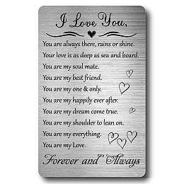 CRASPIRE Wallet Insert Card Birthday Cards Anniversary Wedding Gift Metal You Are My Love Engraved Pocket Card Love Reminder Christmas Keepsake Birthday Present