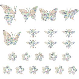 NBEADS 22 Pcs Butterfly Bees Flower Window Clings, Anti-Collision Window Decals to Save Birds from Window Collisions Butterfly Window Stickers for Window Sliding Glass Doors