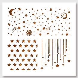 NBEADS 3 Pcs Star Painting Stencils Templates, 11.8×11.8 Inch Starry Sky Reusable DIY Art and Craft Stencils for Painting on Wood, Fabric, Paper, Walls, Canvas, Floor, Tile