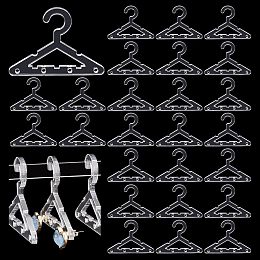 PandaHall Elite 30pcs Clothes Hanger Clear Earring Holder Necklace Mini Hanger Rack Jewelry Display Dangle Earring Hanging Organizer Acrylic Ear Studs Display Rack for Retail Show Personal Exhibition