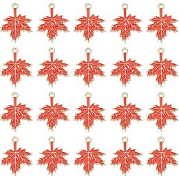 SUNNYCLUE 1 Box 60Pcs Maple Leaf Charms Enamel Leaves Charm Thanksgiving Charms Autumn Fall Leaf Small Charms Colorful Metal Alloy Charm for Jewelry Making Charm DIY Necklace Earrings Bracelets Craft