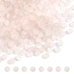NBEADS about 160 Pcs Natural Rose Quartz Heishi Disc Beads, Flat Round Stone Loose Disc Spacer Loose Beads for DIY Bracelets Earrings Necklace Jewelry Making DIY Craft
