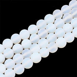 Honeyhandy Opalite Beads Strands, Frosted, Round, 4mm, Hole: 1mm, about 94pcs/strand, 15 inch