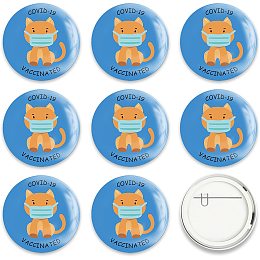 GLOBLELAND 9 Pcs Vaccine Button Pins I Got Vaccinated Covid-19 Buttons Blue Fox Pattern for Men's/Women's Brooches or Doctors, Nurses, Hospitals, 2-1/4 Inch