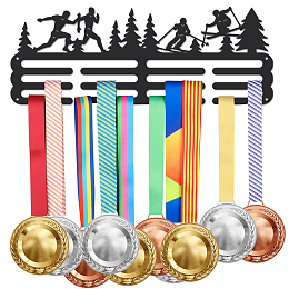 SUPERDANT Running & Skiing Theme Iron Medal Hanger Holder Display Wall Rack, with Screws, Sports Themed Pattern, 150x400mm