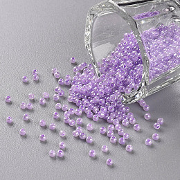 Honeyhandy 12/0 Grade A Round Glass Seed Beads, Ceylon, Medium Purple, 2x1.5mm, Hole: 0.7mm, about 48500pcs/pound