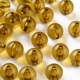 Honeyhandy Transparent Acrylic Beads, Round, Goldenrod, 16x15mm, Hole: 2.8mm