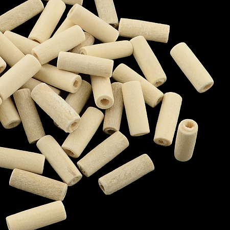 Undyed Natural Wood Tube Beads, Lead Free, Moccasin, 12x4mm, Hole: 2mm; about 1000pcs/100g