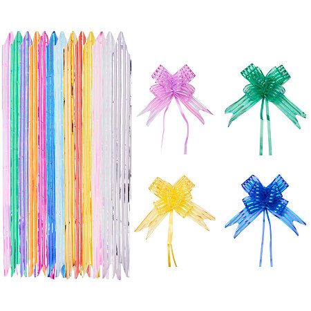 PandaHall Elite 14 Colors 14 Strands Gift Pull Bows Ribbon Flower Bows for Gifts Wrap Packaging Pull Bows Ribbons