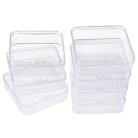 BENECREAT 18 Pack 2.9x2.9x0.9 Square Mini Clear Plastic Bead Storage Containers Box Case with lid for Items, Earplugs, Pills, Tiny Bead, Jewerlry Findings