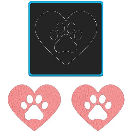 ARRICRAFT Leather Wooden Cutting Dies Heart Dog Paw Pattern Steel Die Cutting Mould Stencil Leather Plastic Injection Mold for DIY Scrapbooking Photo Album Embossing DIY Paper Card 4x4in