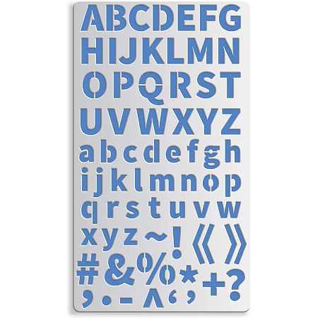BENECREAT 4x7 Inch Alphabet Letter & Symbols Stencils for Wood carving, Drawings and Woodburning, Engraving and Scrapbooking Project
