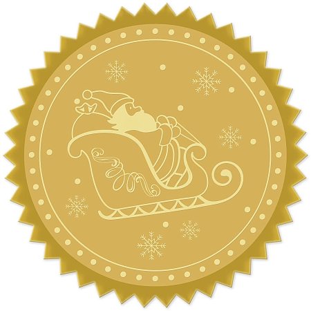CRASPIRE Gold Foil Certificate Seals Santa Claus Self Adhesive Embossed Stickers 100pcs for Invitations Certification Graduation Notary Seals Corporate Seals Personalized Monogram Emboss