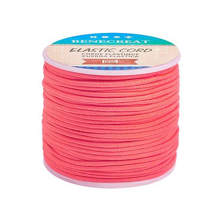BENECREAT 2mm 55 Yards Elastic Cord Beading Stretch Thread Fabric Crafting Cord for Jewelry Craft Making (OrangeRed)