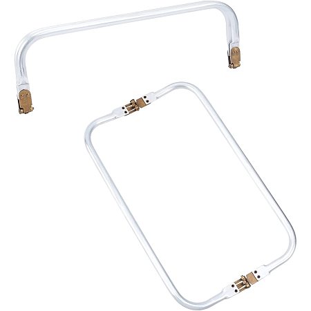 PandaHall Elite Aluminum Purse Frame Handle 2pcs(1 Pair) Purse Bag Frame Inner Kiss Clasp Lock 30.5cm/12