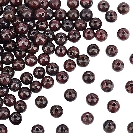 OLYCRAFT 126pcs 6mm Natural Garnet Stone Beads Natural Garnet Beads Round Loose Gemstone Beads Energy Stone 5.5~6.5mm for Bracelet Necklace Earrings Jewelry Making DIY Crafting