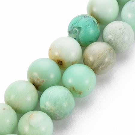 Honeyhandy Natural Chrysoprase Beads Strands, Round, 10mm, Hole: 1mm, about 18~20pcs/strand, 7.4 inch