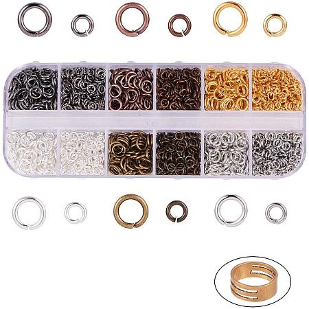 PandaHall Elite 1800 pcs 6 Colors 4mm 6mm Brass Open Jump Rings Jewelry Connectors O Rings with 1 pcs Golden Jump Ring Opener for Earring Bracelet Jewelry Making, Mixed Colors