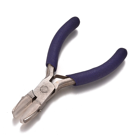 ARRICRAFT 45# Carbon Steel Jewelry Pliers, Nylon Jaw Pliers, Flat Nose Pliers, Plastic Handle, Blue, 9.2x4.25x0.85cm