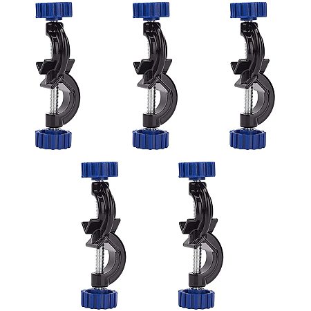OLYCRAFT 5pcs Lab Stand Clamp Holder Boss Head Aluminium Alloy Body Right Angle Rods up to 13mm in Diameter for Laboratory Medical Usage