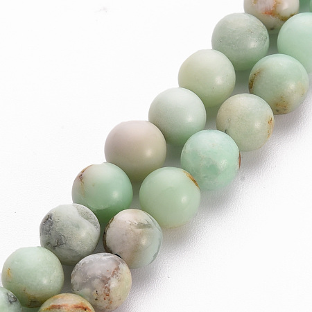 Honeyhandy Natural Chrysoprase Beads Strands, Round, 6mm, Hole: 0.8mm, about 30~33pcs/strand, 7.6 inch