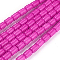 ARRICRAFT Synthetic Howlite Beads Strands, Dyed, Column, Magenta, 5~5.5x3.5mm, Hole: 0.8mm, about 31pcs/strand, 6.1 inches(15.5cm)