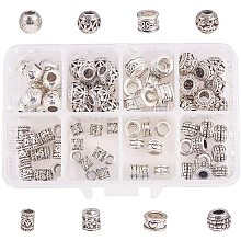 NBEADS Alloy European Beads, Mixed Shapes, Antique Silver, 11x7x3cm