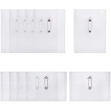 NBEADS 20 Pcs A6 Transparent Plastic File Bags, 2 Different Kinds of Plastic Envelope Waterproof File Folders with Button and String Tie Closure for Office and School