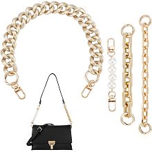 UNICRAFTALE 4Pcs 4 Styles Bag Chain Straps Acrylic Beads Bag Extender Chains Alloy Purse Chain 120~413mm Shoulder Bag Strap Extender with Spring Gate Rings for Bag Straps Replacement Accessories